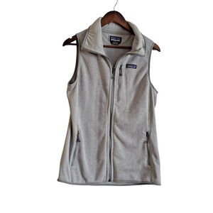 Patagonia Women’s Light Gray Fleece Vest Size L STY26015FA18 Full Zip Worn Wear